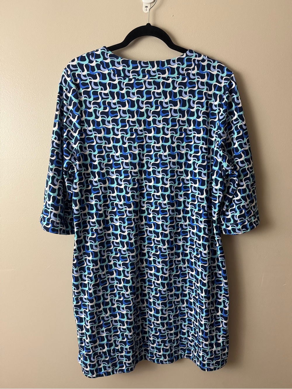 Lulu B Blue Geometric Print Dress Activewear Athleisure Size XL - Picture 2 of 4